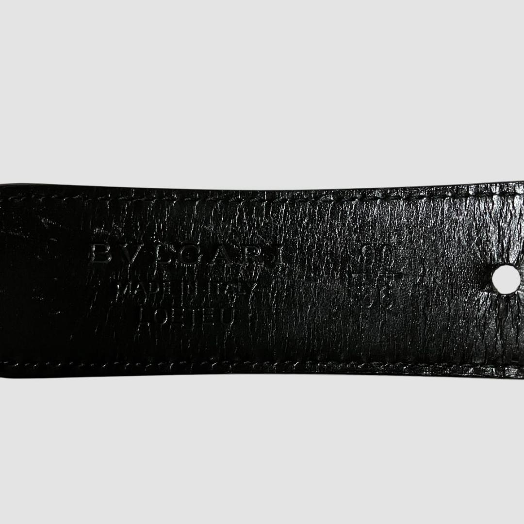 BVLGARI ブルガリ ロゴバックル　レザーベルト ブラック メンズ