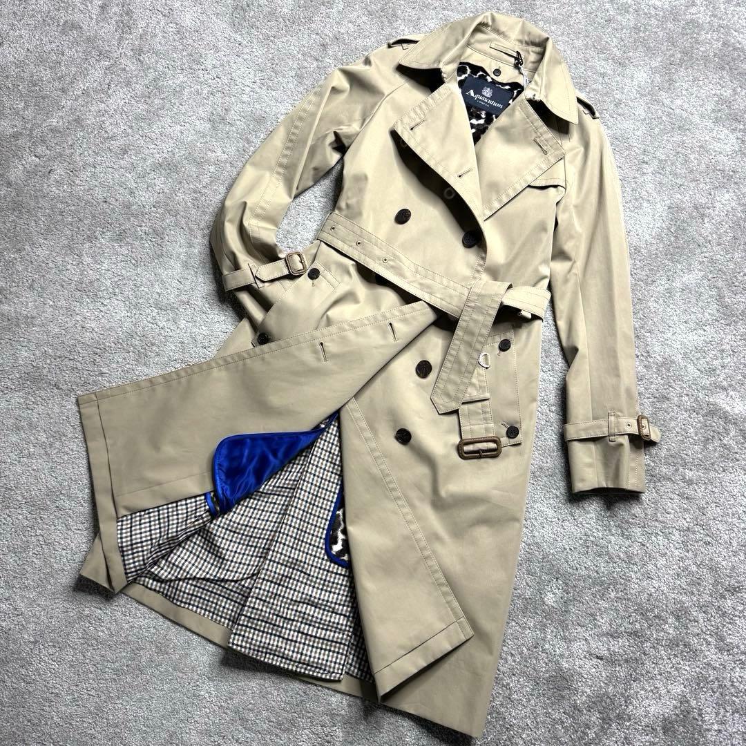 タグ付き未使用品★ アクアスキュータム　トレンチコート ライナー付き★