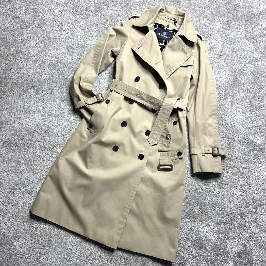 タグ付き未使用品★ アクアスキュータム　トレンチコート ライナー付き★