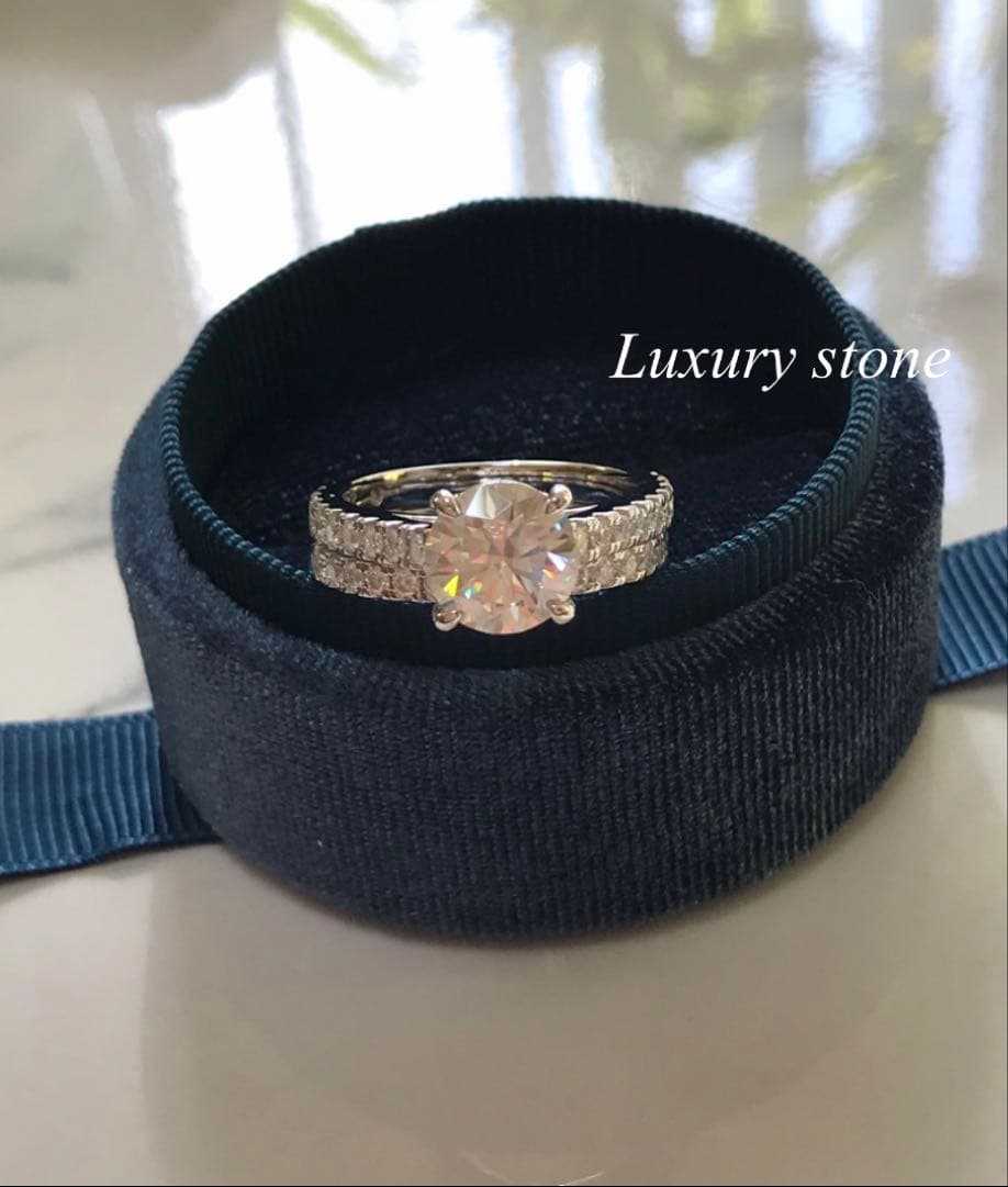 最高級モアサナイト 3カラット リングセット 17号