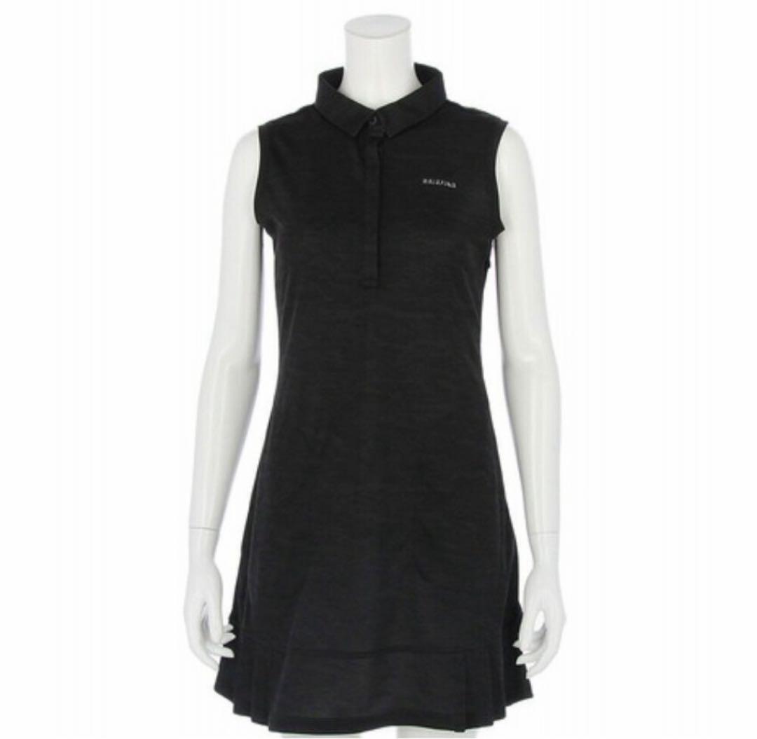 BRIEFING ポロワンピース 黒 フリル裾 S ブリーフィング