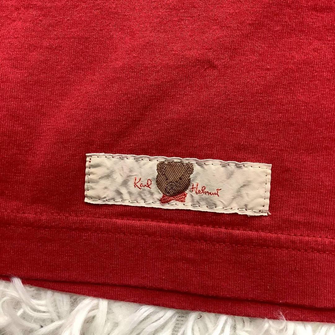 カールヘルム ベア メンズ 長袖Ｔシャツ レッド 春夏物 人気モデル サイズM