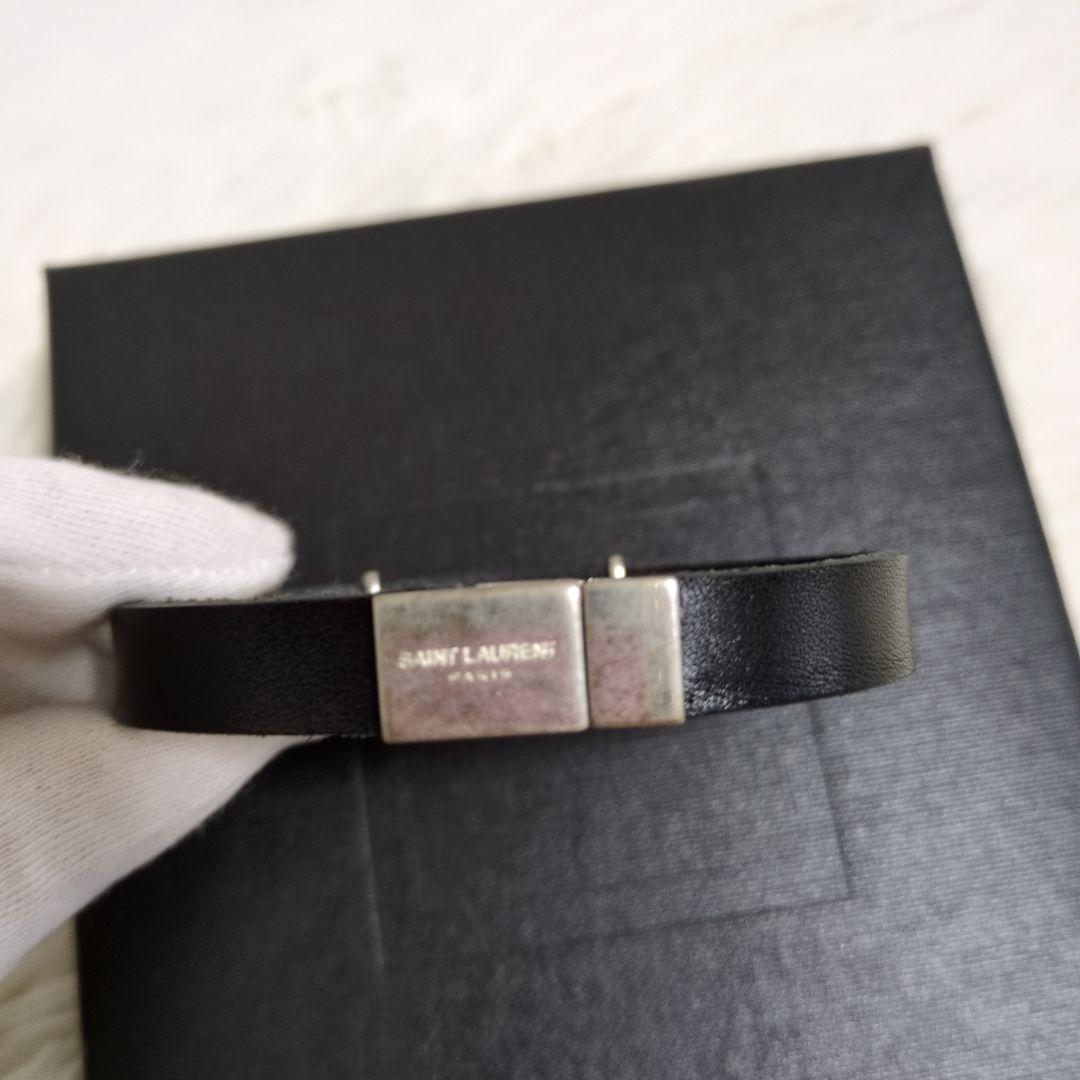 YSL　サンローランパリ　ブレスレット　カサンドラ　オピウム　レザー　現行