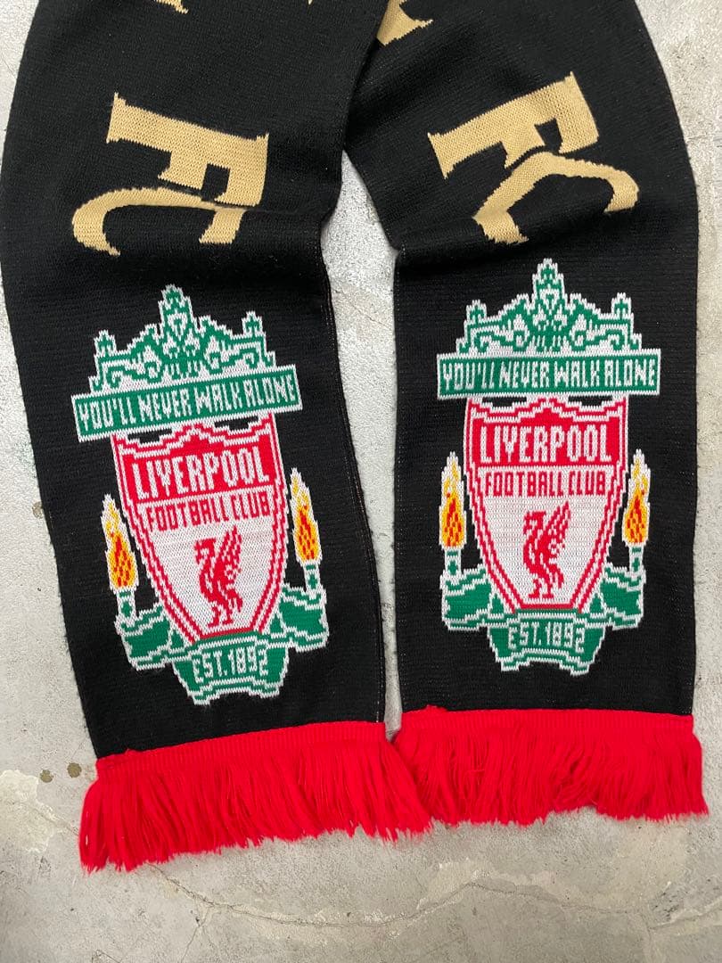 00s Liverpool リバプール　サッカーマフラー　黒　y2k マフラー