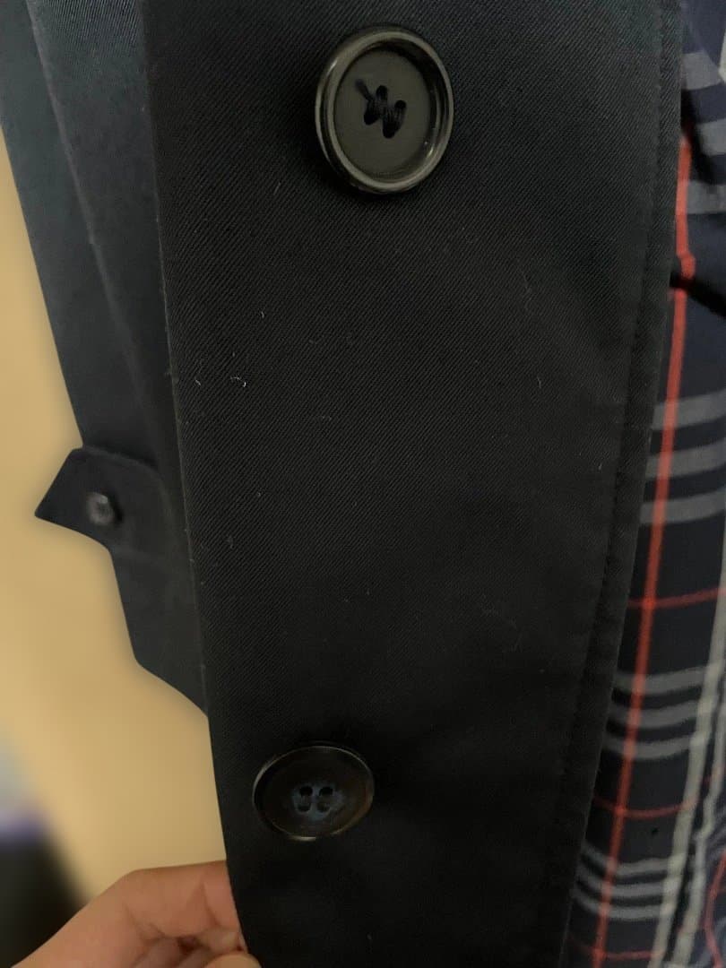 Burberrys バーバリーズ ノバチェック コート 46 L相当 ネイビー