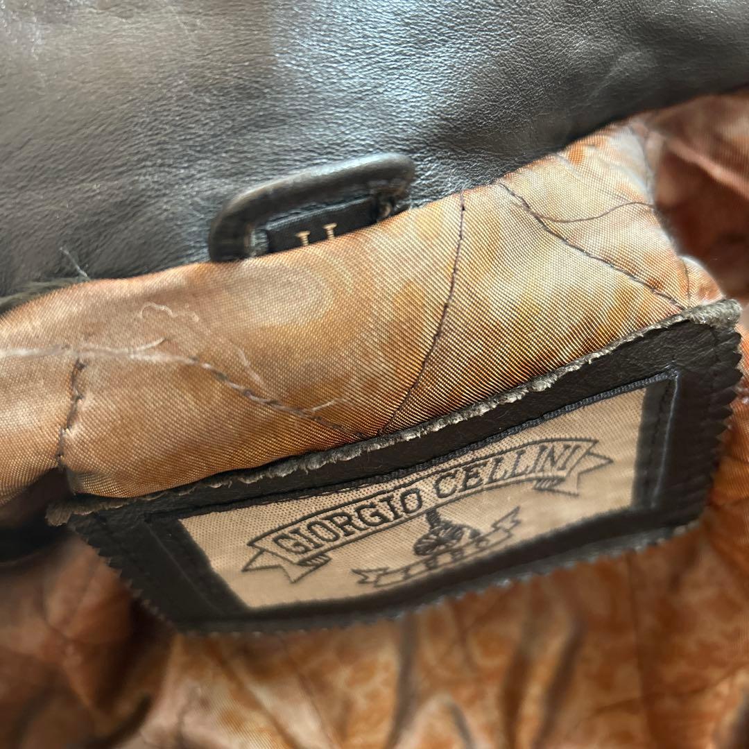 古着　上質　革ジャン　リアルレザージャケット　光沢　牛革　ライダースジャケット