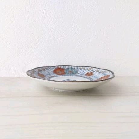 新品　染錦 古伊万里 12cm小皿 D
