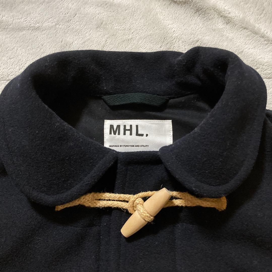 MHL. ダッフルコート　ロング丈　メルトン　丸襟　マーガレットハウエル　L
