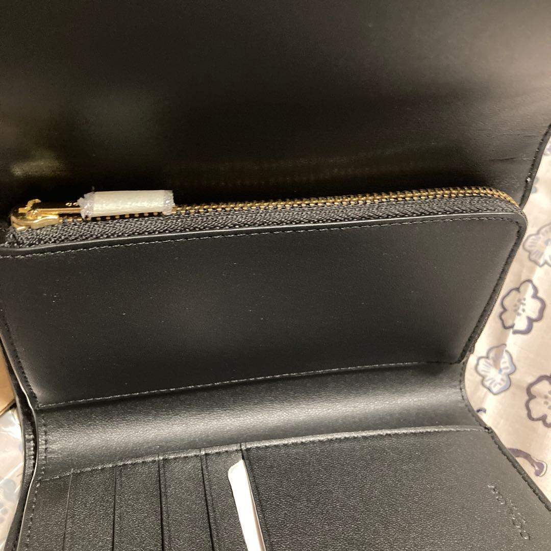 新品☆COACH 三つ折り財布 ブラック C025 B4/BK☆エッセンシャル☆