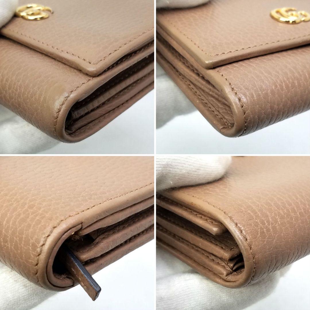 専用グッチ GUCCI GGマーモント レザー ウォレット ピンク 二折財布