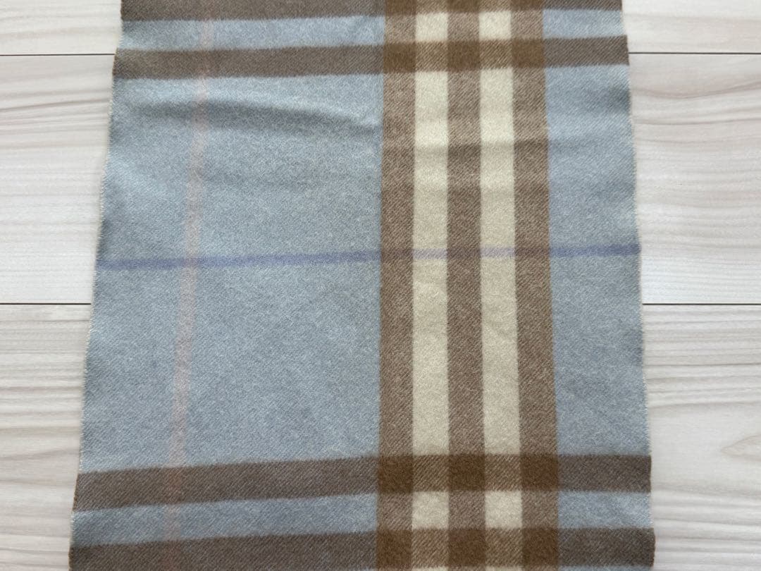バーバリー　BURBERRY カシミヤ　マフラー　ブルー　チェック