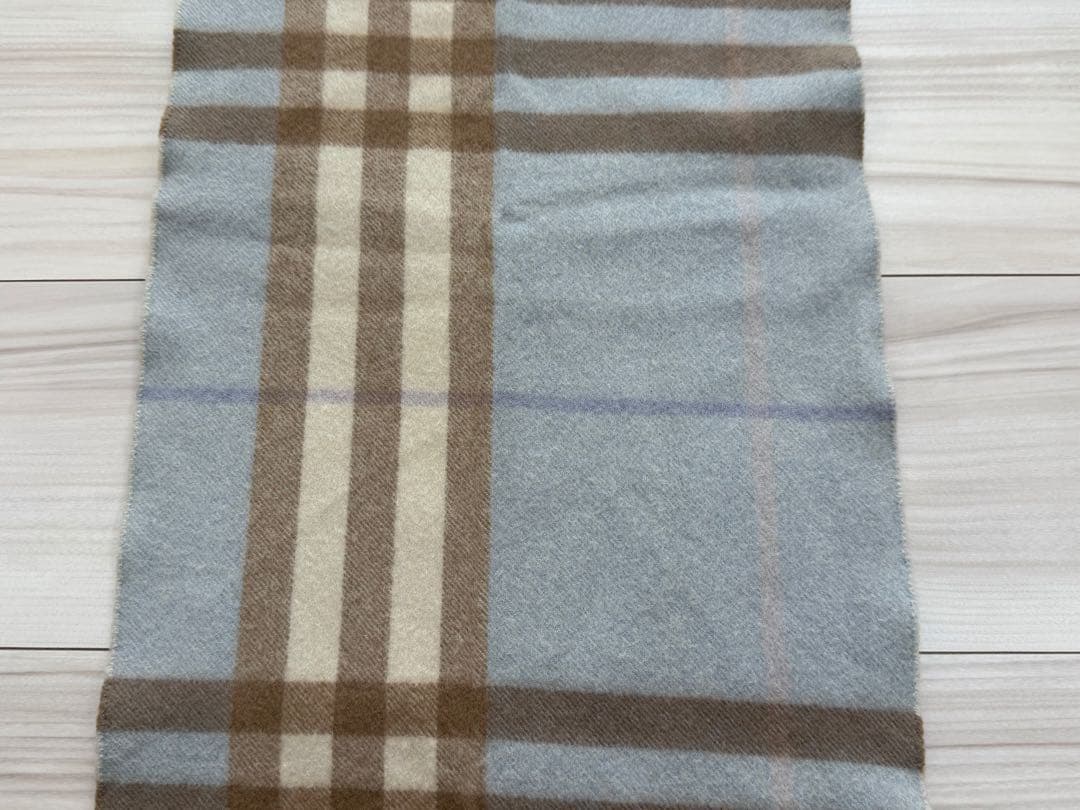 バーバリー　BURBERRY カシミヤ　マフラー　ブルー　チェック