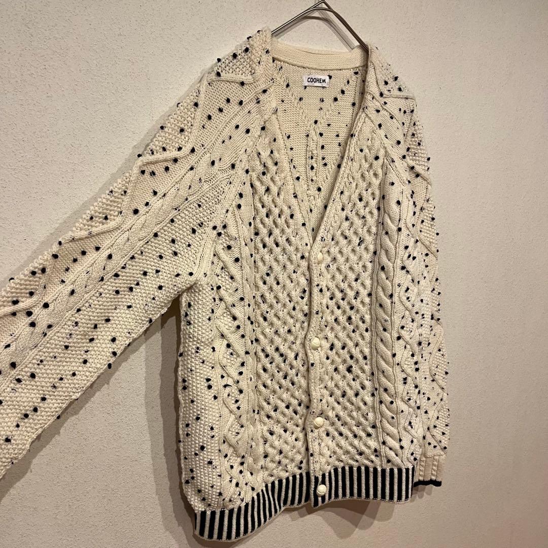 トップス Coohem YONETOMI PONPON KNIT CARDIGAN