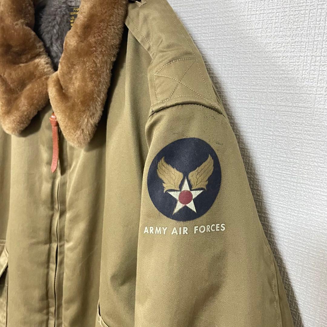 バズリクソンズ　USAF フライトジャケット　B-10 赤リブ　襟ボア　40