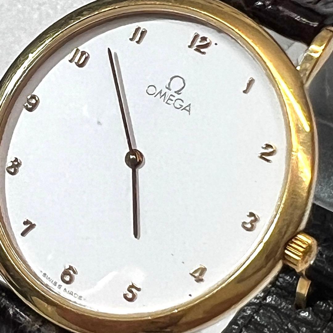 OMEGA 時計　DeVille メンズ　レディースホワイト　ゴールドラウンド