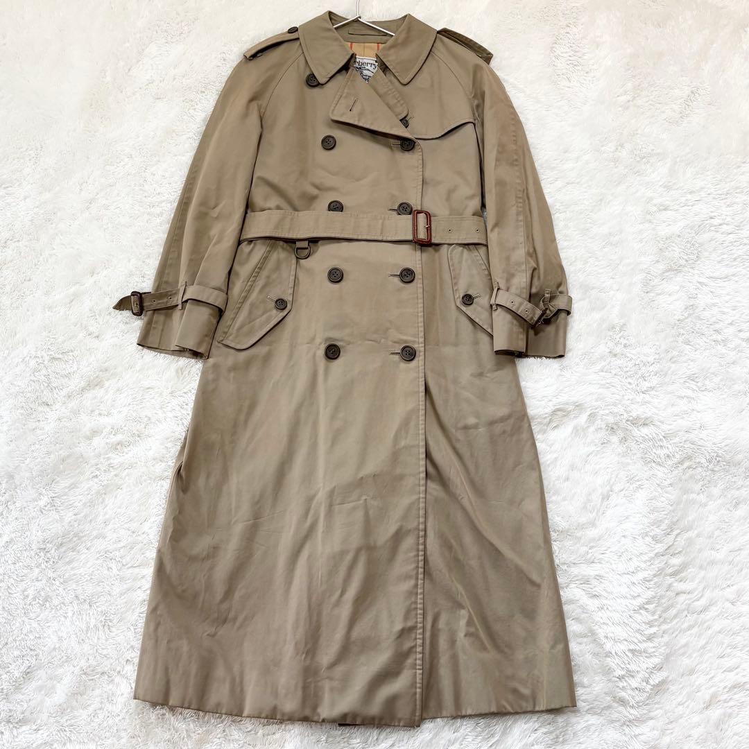 バーバリー トレンチコート ロング丈 ノバチェック ベルト ベージュ M