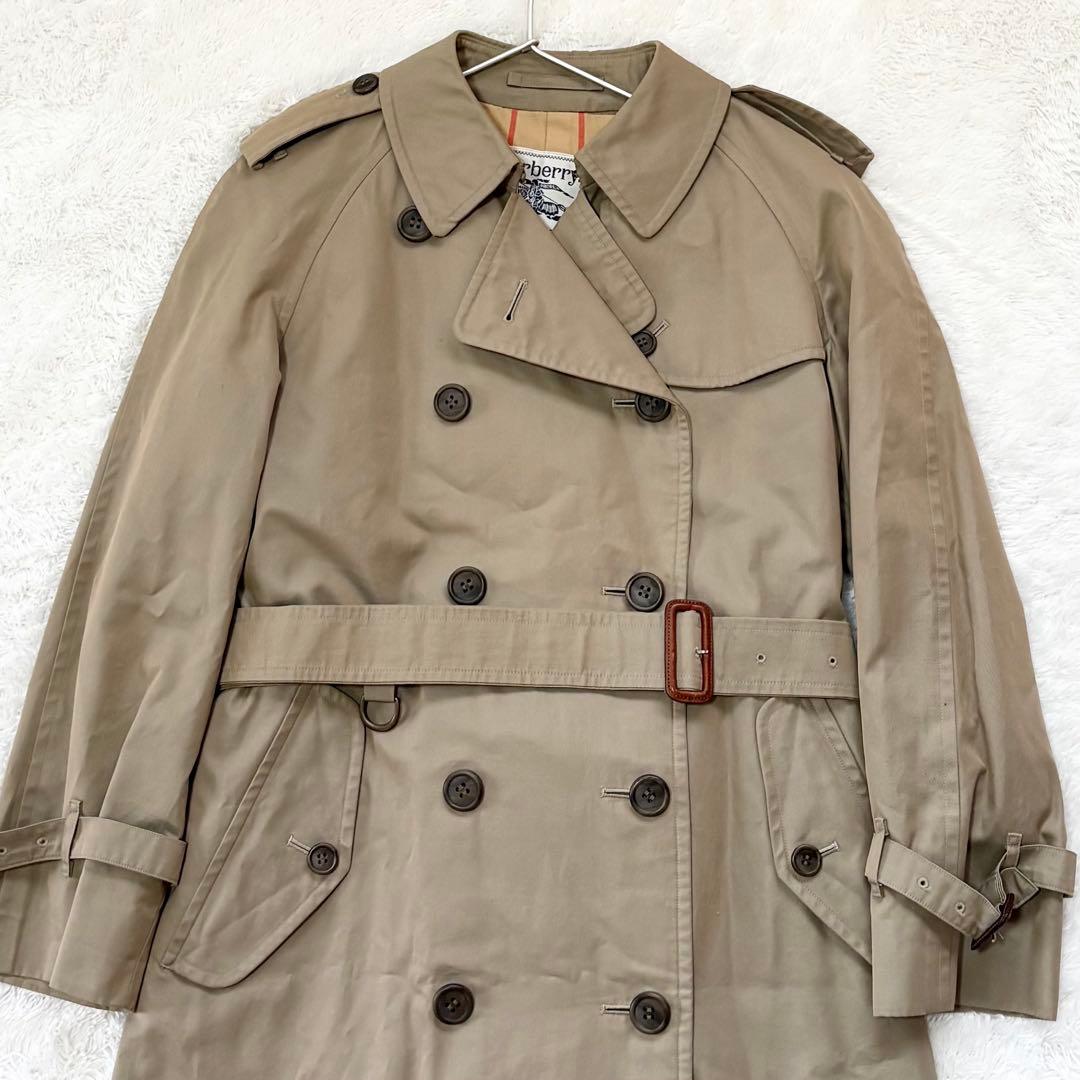 バーバリー トレンチコート ロング丈 ノバチェック ベルト ベージュ M