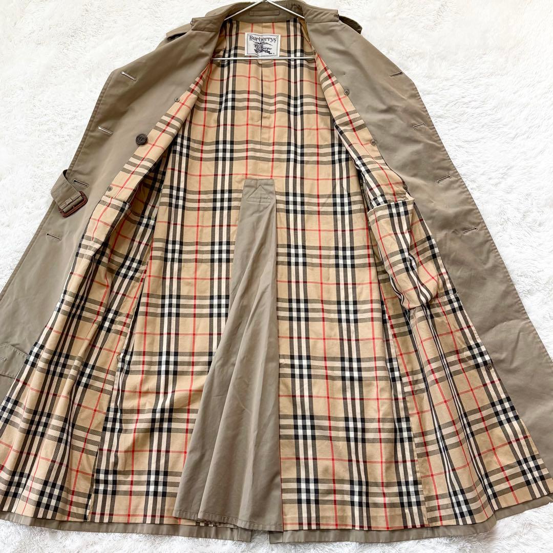 バーバリー トレンチコート ロング丈 ノバチェック ベルト ベージュ M