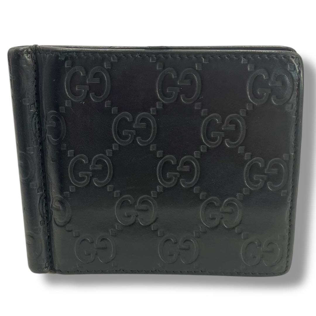 美品 GUCCI グッチ マネークリップ シマ GG 財布 札入れ 170580