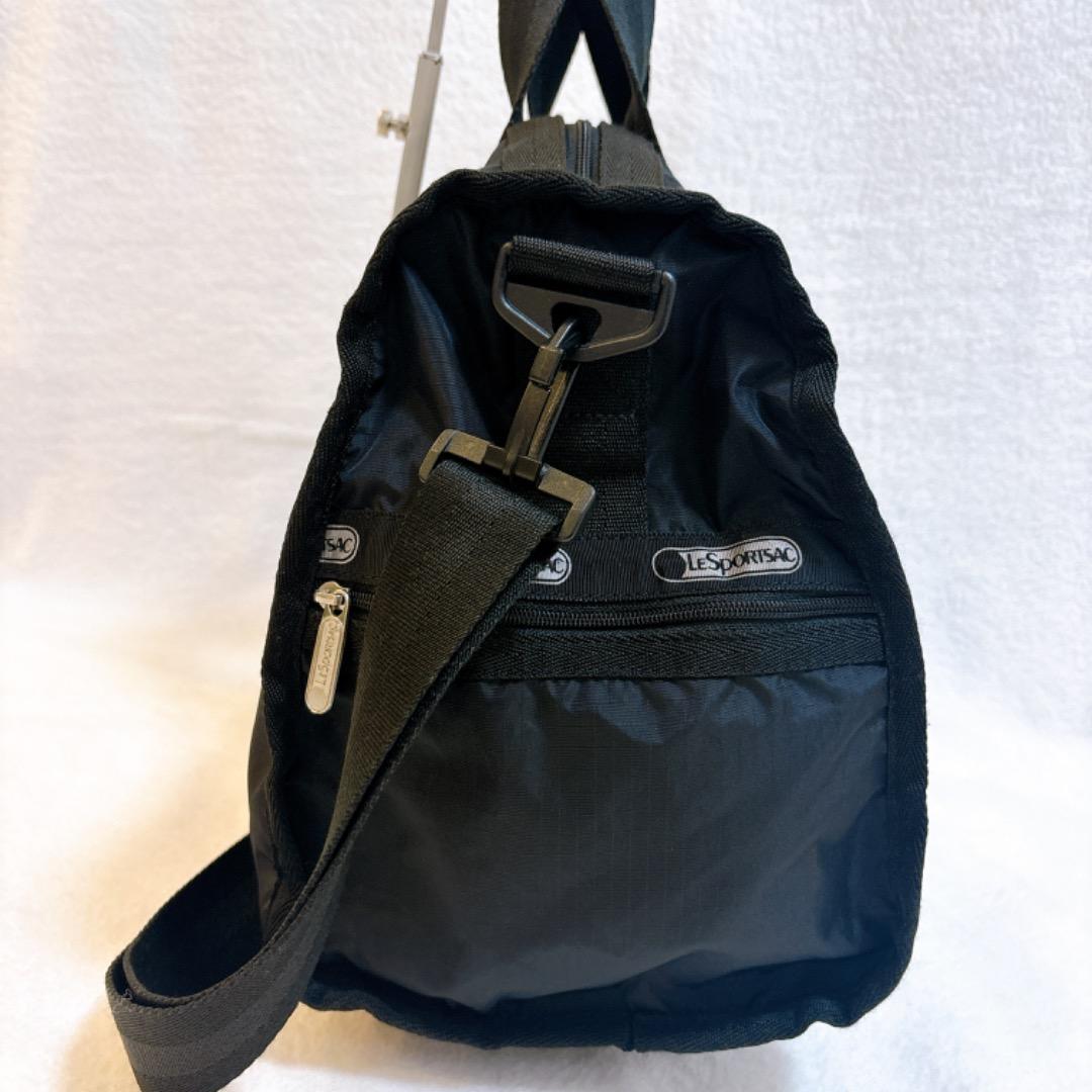 【美品】レスポートサック　ボストンバッグ　ブラック　無地　黒　ショルダー
