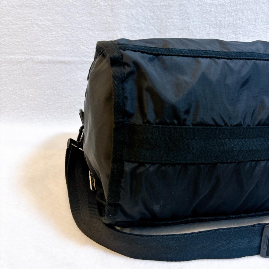 【美品】レスポートサック　ボストンバッグ　ブラック　無地　黒　ショルダー