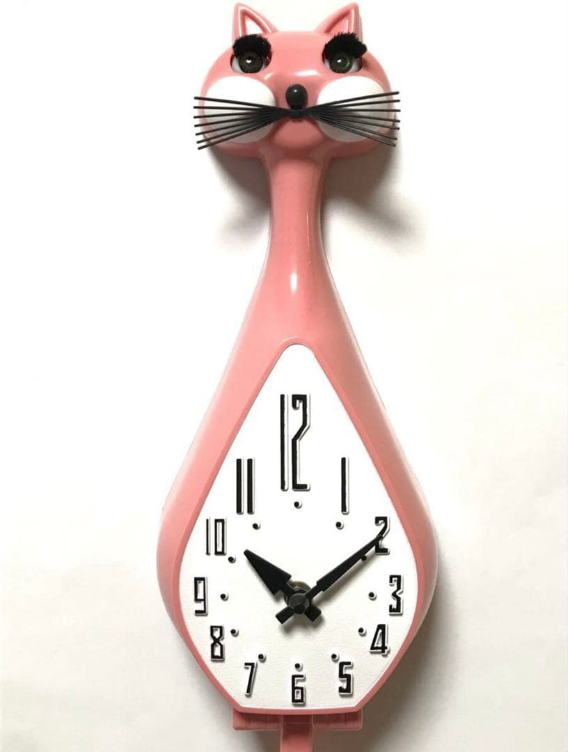 【動作品】 SIMONE ANIMATED WALL CAT CLOCK