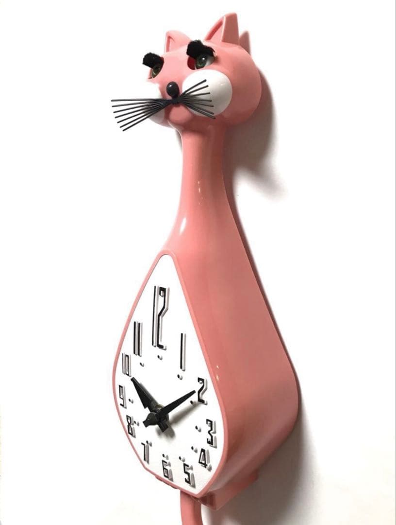 【動作品】 SIMONE ANIMATED WALL CAT CLOCK