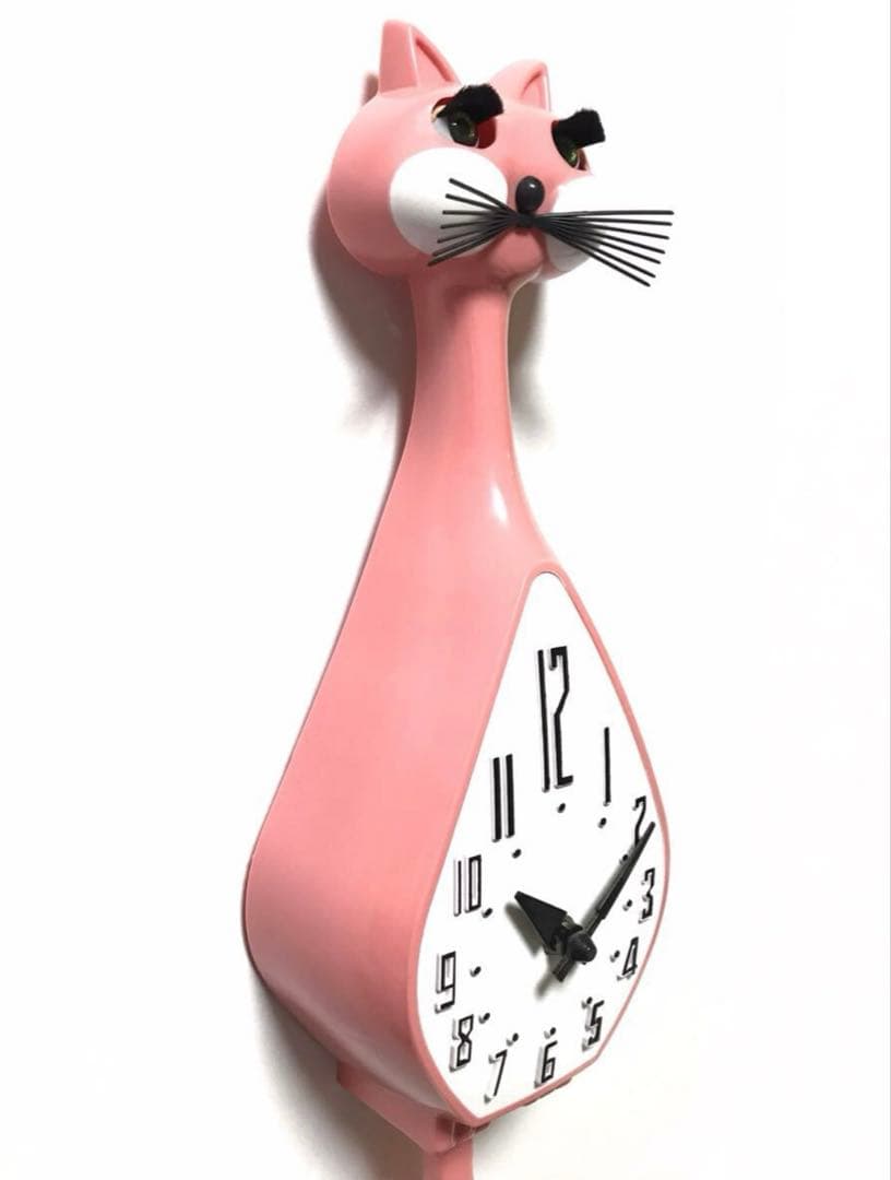 【動作品】 SIMONE ANIMATED WALL CAT CLOCK