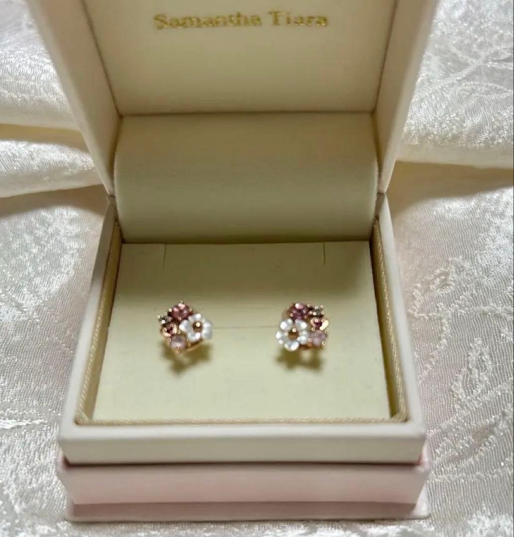 サマンサティアラ★K10フラワーブーケピアス
