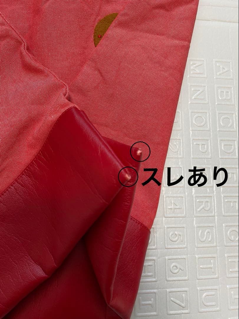 ファミリア　デニムバッグ　赤