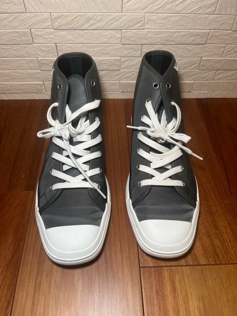 エルメス HERMES スニーカー グレー ナイロン レザー42 1/2 靴