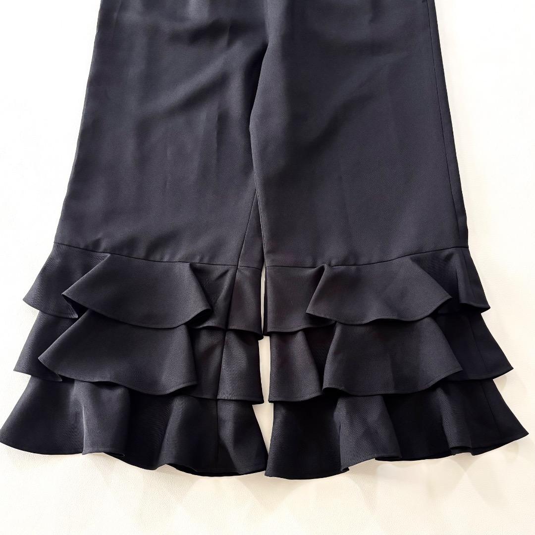 極美品　24SS MUVEIL ティアードサロペット ワイド　フリル　34 黒