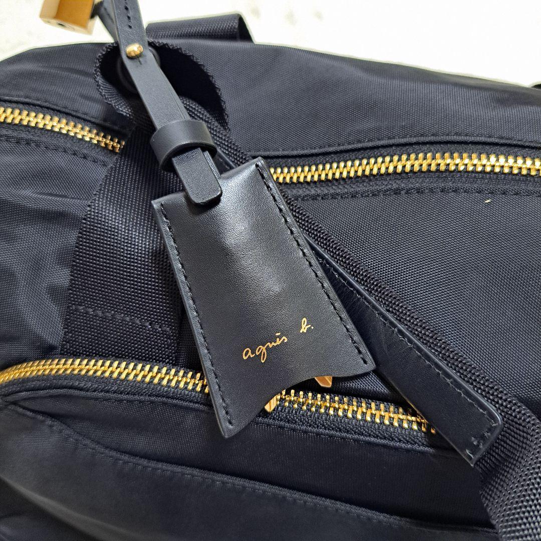【極美品】【agnes b.】FT03‐02 2Wayボストンバッグ　チャーム付