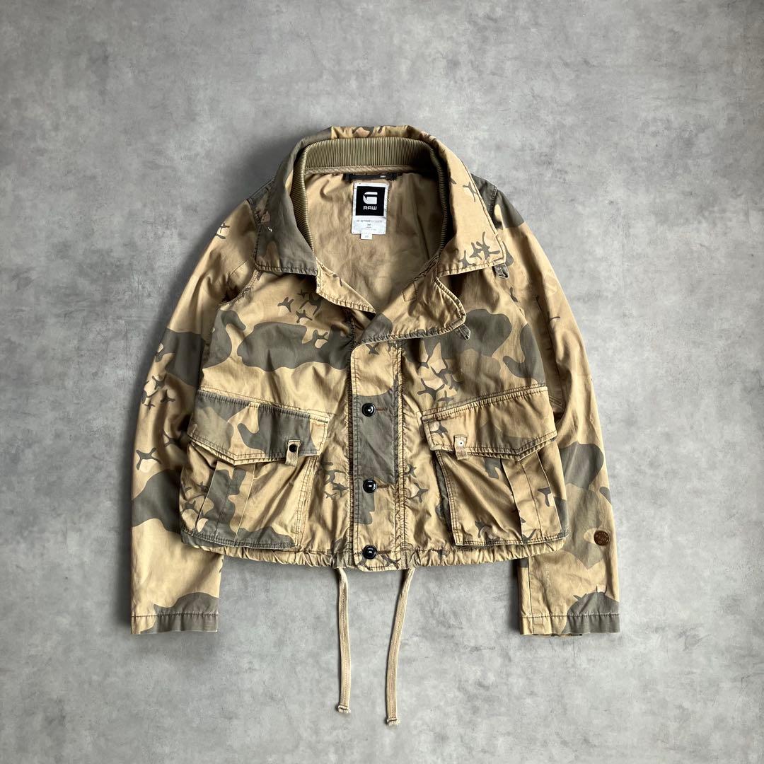 00s y2k g-star raw 短丈 カモフラ 迷彩 フライト ジャケット