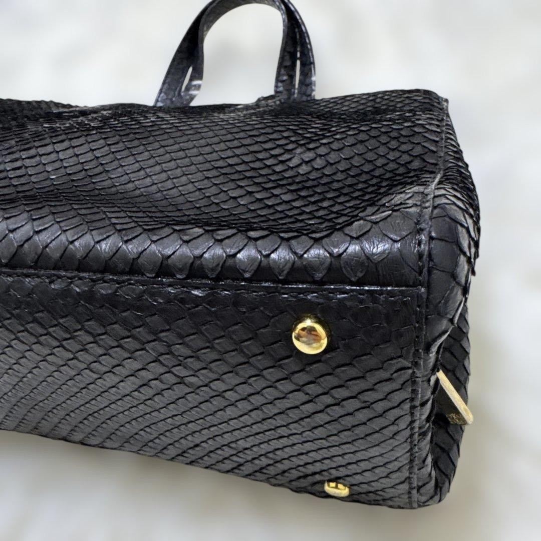 LOEWE ロエベ エキゾチックレザー トートバッグ　パイソン ブラック A4