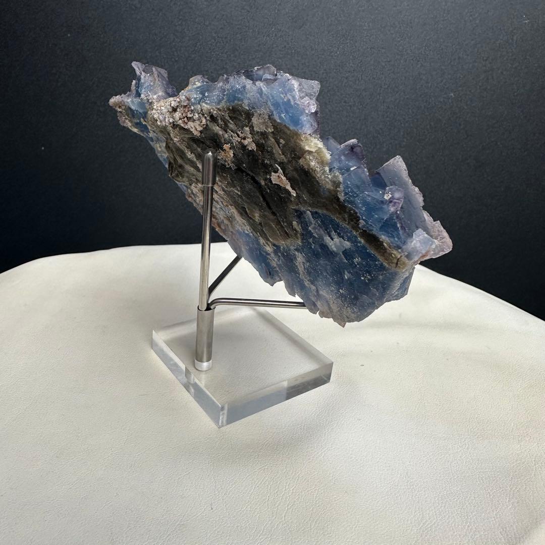 天然石 ブルーフローライト原石標本 置物F.45