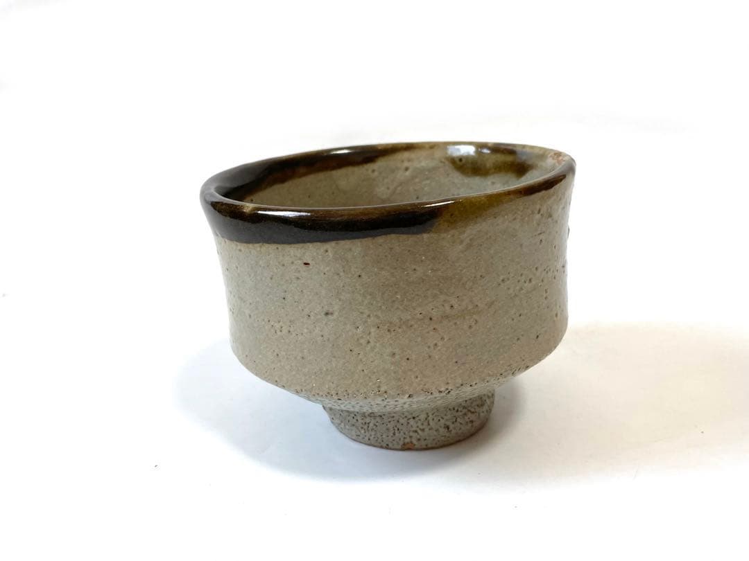 陶芸家　人間国宝　浜田庄司　濱田庄司　縁黒　茶碗　皮鯨　抹茶碗　益子焼　共箱