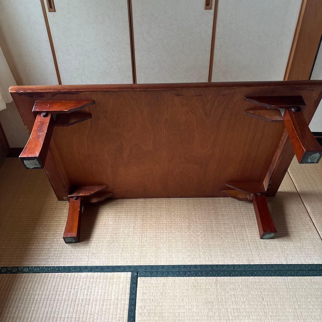 座敷机 木製座卓 テーブル 茶色 昭和レトロ