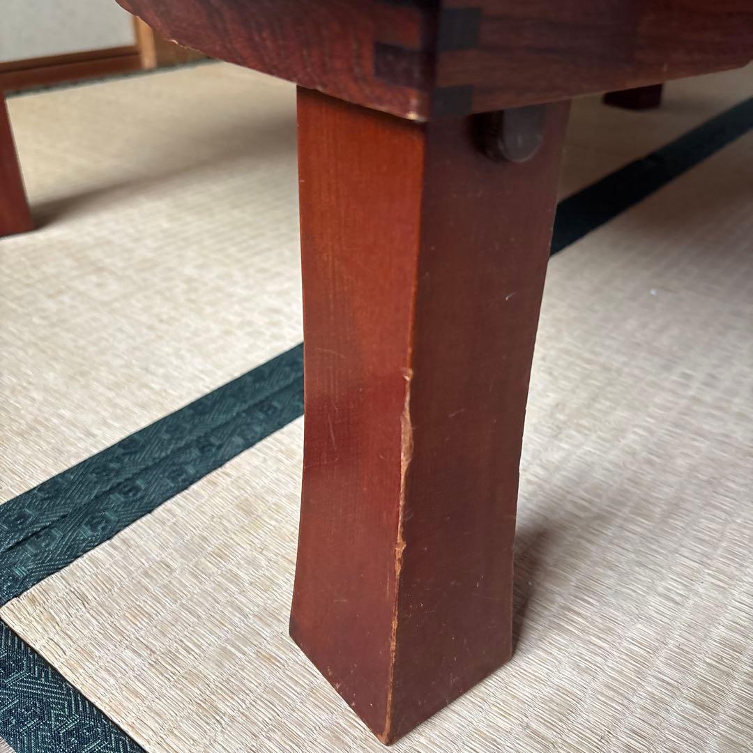 座敷机 木製座卓 テーブル 茶色 昭和レトロ