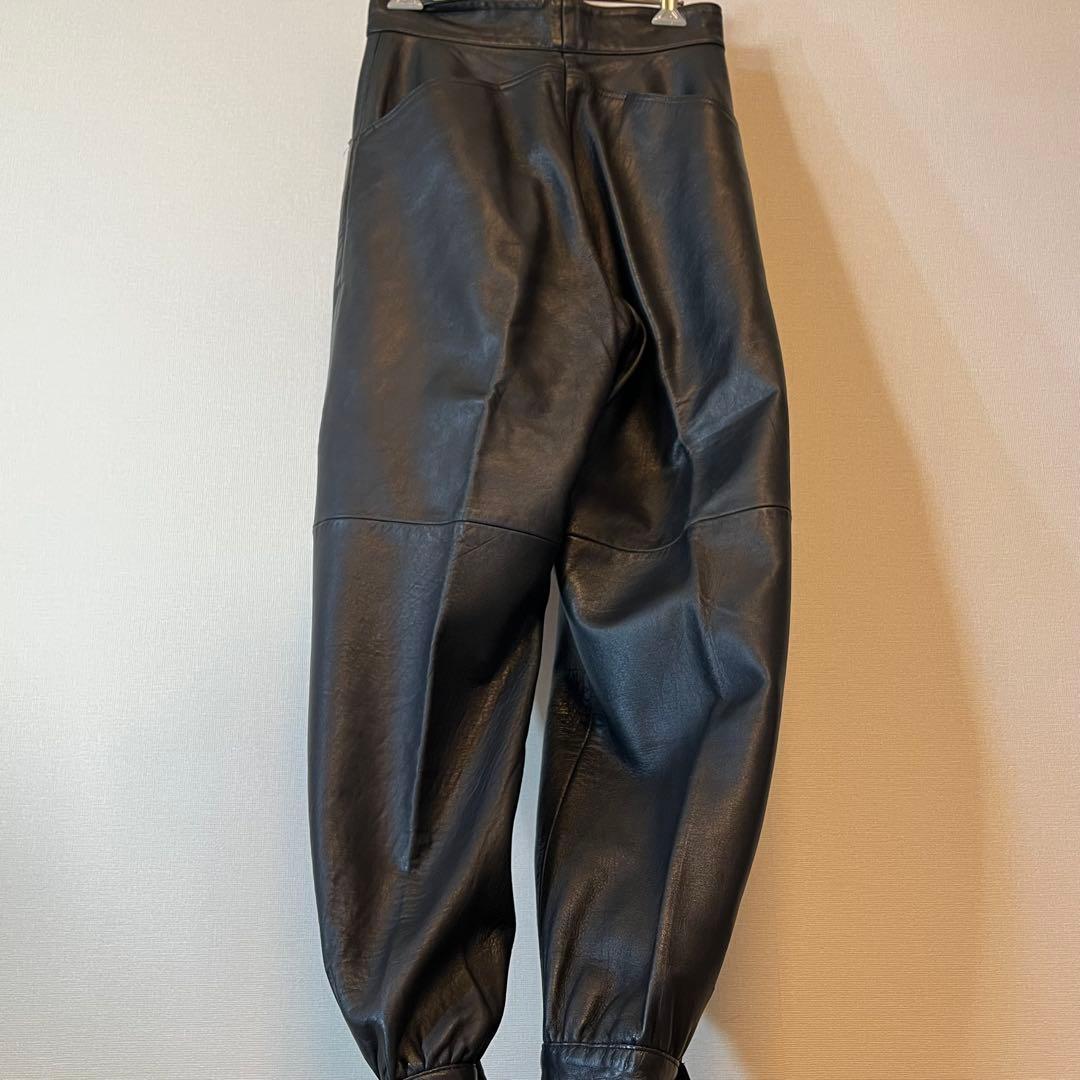 h*m様 80s 90s FIOCCHI金具 ラムレザー レザーパンツ 黒 W2