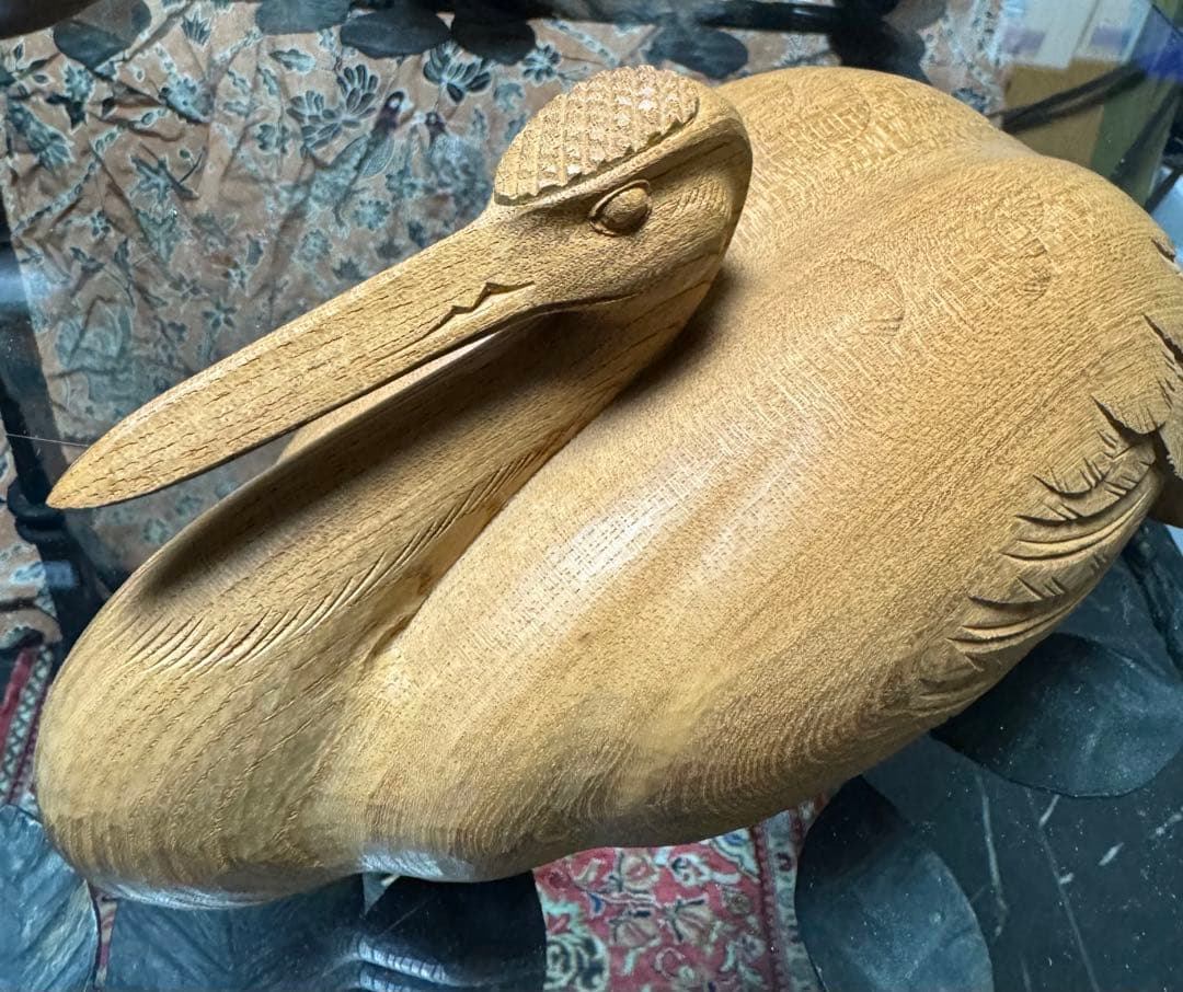 井波彫刻 林啓ニ郎 木彫鳥 工芸品 彫刻置物