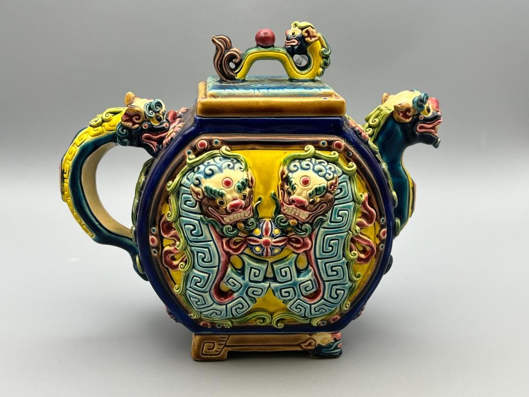 急須　龍図　智盧　陶光　林智信　林俊亨作　交趾焼　陶磁器　台湾交趾