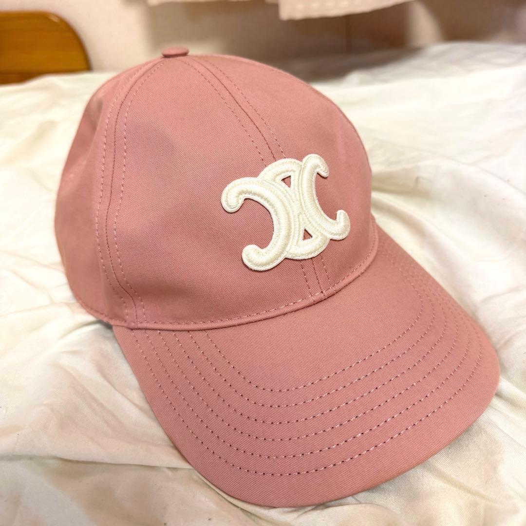 CELINE ピンク ベースボールキャップ セリーヌキャップ Mサイズ