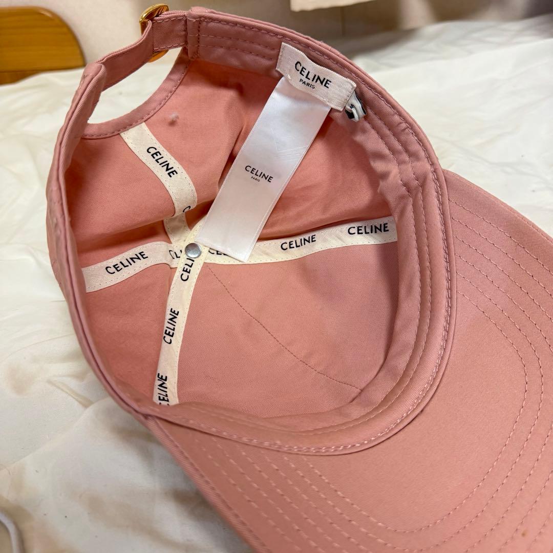 CELINE ピンク ベースボールキャップ セリーヌキャップ Mサイズ