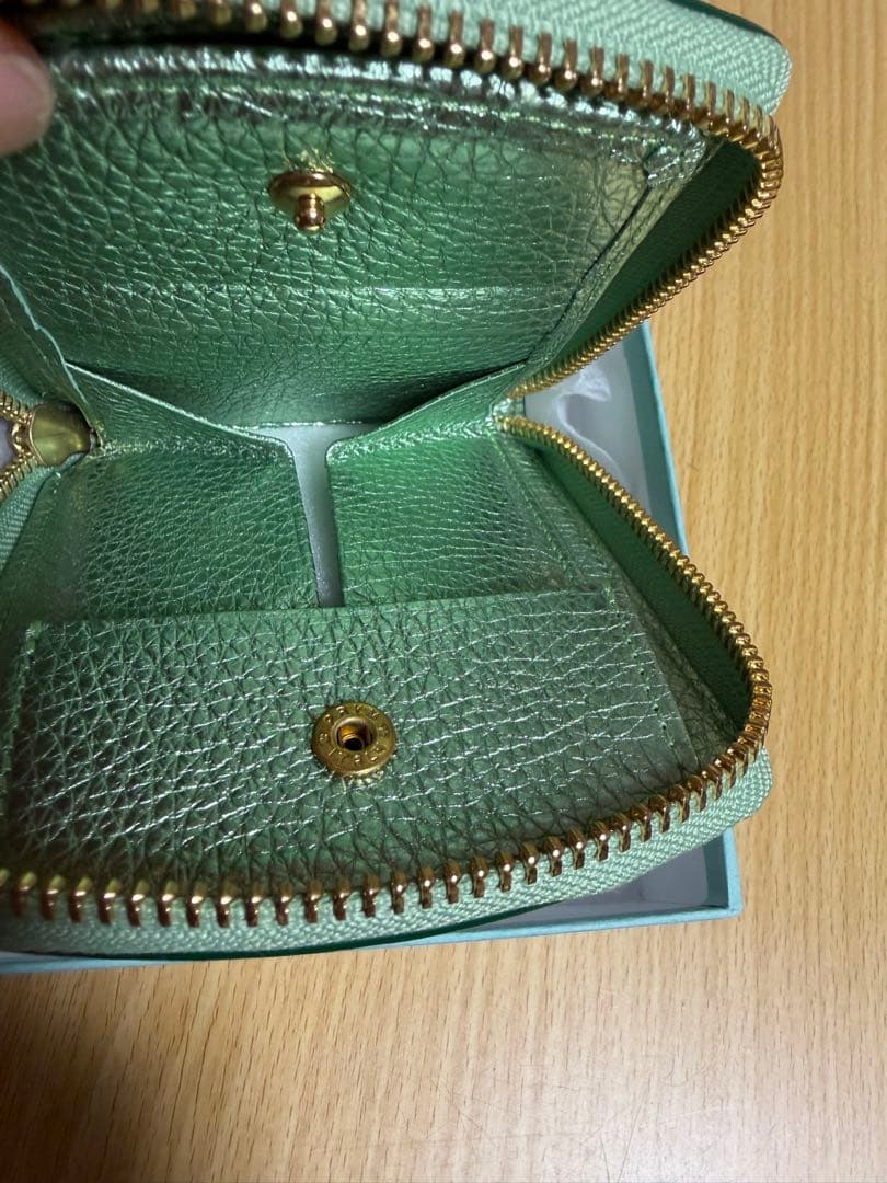 あすやすママさん専用　ハースケジュール　二つ折り財布 ミントグリーン