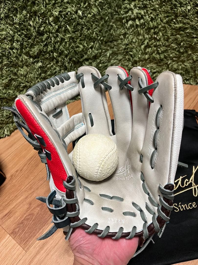 ウィルソンスタッフ カスタムオーダー 軟式内野用 D5 ホワイトSS×レッドSS