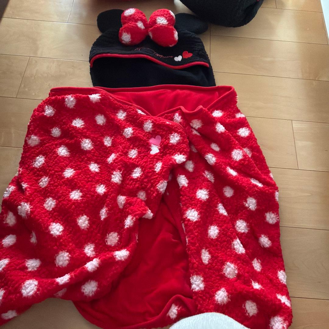 ミニーミッキーとプーさんのフリースポンチョ三点セット
