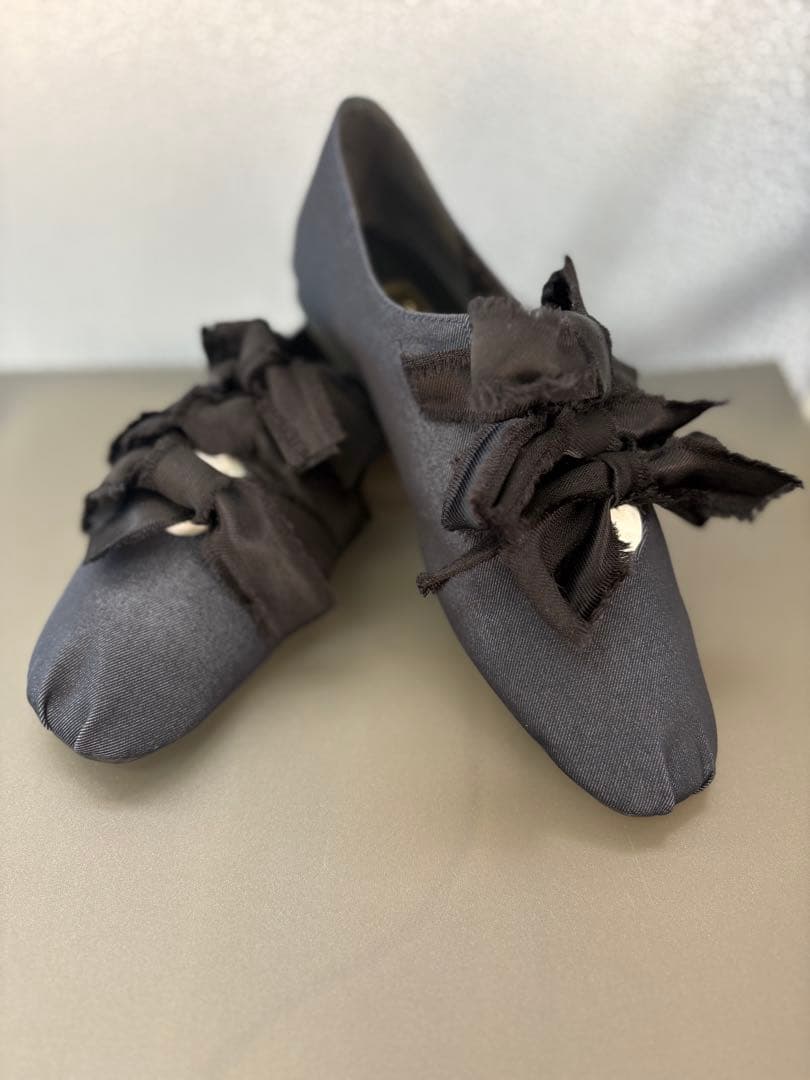 【新品，未使用】LE TALON GRISEサテンリボンバレリーナNo.1639