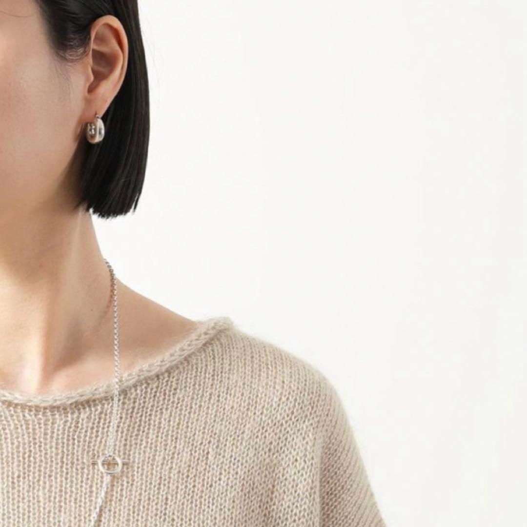 新品 JIL SANDER ジルサンダー チャンキー フープ ロゴ ピアス
