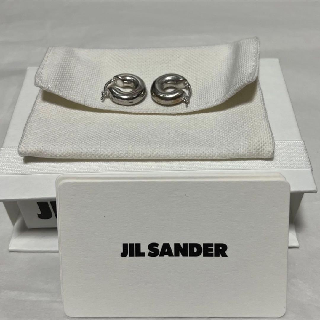 新品 JIL SANDER ジルサンダー チャンキー フープ ロゴ ピアス